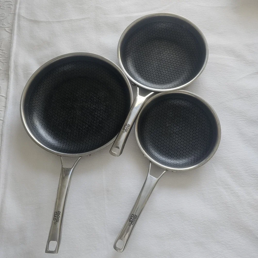 3 Pc SnowClad Hybrid Non‎ Stick Frying Pans, 12,11,10 Inch